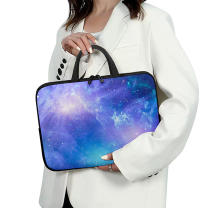 Blue Light Nebula Galaxy Space Print Laptop Sleeve With Handle
