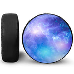 Blue Light Nebula Galaxy Space Print Leather Spare Tire Cover