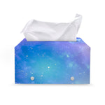 Blue Light Nebula Galaxy Space Print Leather Tissue Box Cover