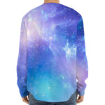 Blue Light Nebula Galaxy Space Print Long Sleeve Baseball Jersey