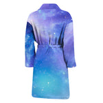 Blue Light Nebula Galaxy Space Print Men's Bathrobe