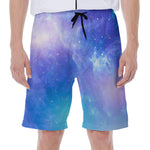 Blue Light Nebula Galaxy Space Print Men's Beach Shorts