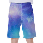 Blue Light Nebula Galaxy Space Print Men's Beach Shorts