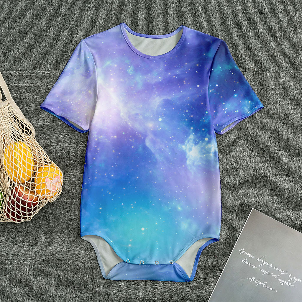 Blue Light Nebula Galaxy Space Print Men's Bodysuit