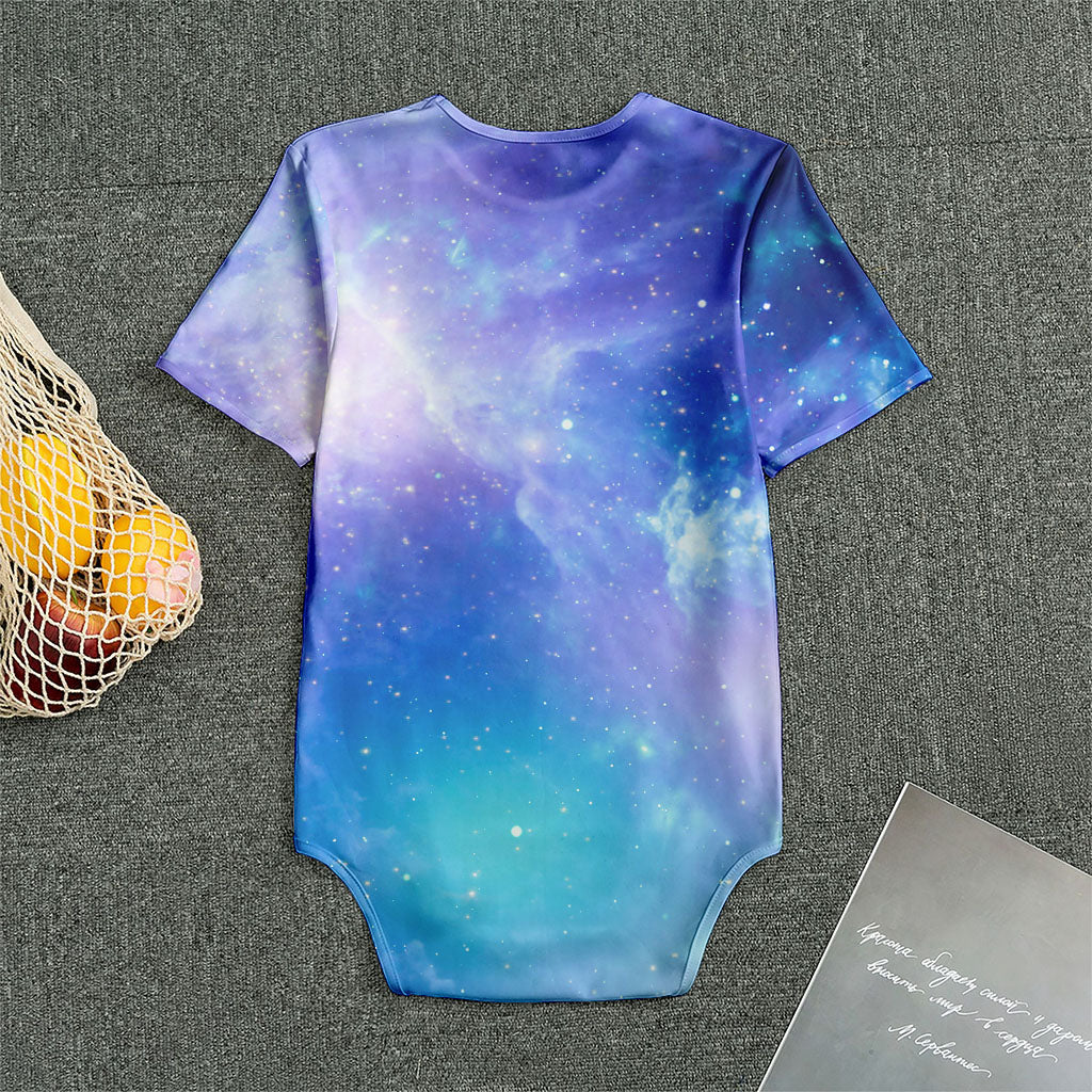 Blue Light Nebula Galaxy Space Print Men's Bodysuit