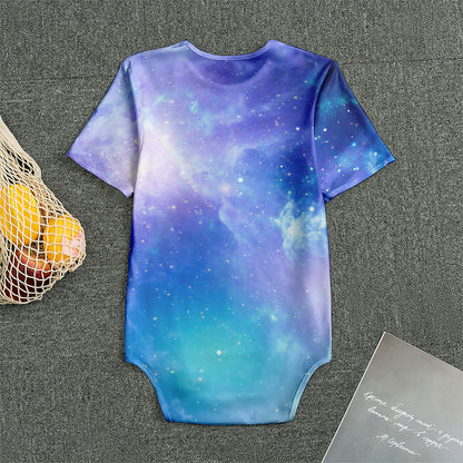 Blue Light Nebula Galaxy Space Print Men's Bodysuit