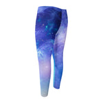 Blue Light Nebula Galaxy Space Print Men's Compression Pants