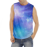 Blue Light Nebula Galaxy Space Print Men's Fitness Tank Top