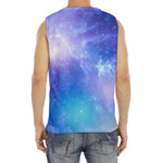 Blue Light Nebula Galaxy Space Print Men's Fitness Tank Top