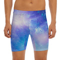 Blue Light Nebula Galaxy Space Print Men's Long Boxer Briefs