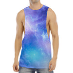 Blue Light Nebula Galaxy Space Print Men's Muscle Tank Top