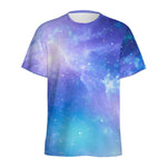 Blue Light Nebula Galaxy Space Print Men's Sports T-Shirt