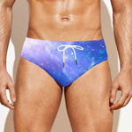 Blue Light Nebula Galaxy Space Print Men's Swim Briefs