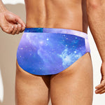 Blue Light Nebula Galaxy Space Print Men's Swim Briefs