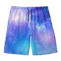 Blue Light Nebula Galaxy Space Print Men's Swim Trunks