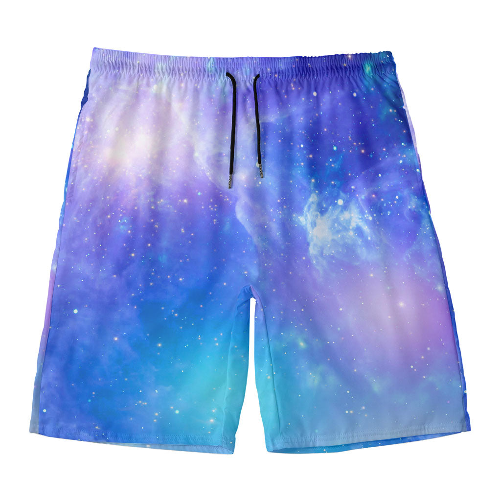 Blue Light Nebula Galaxy Space Print Men's Swim Trunks