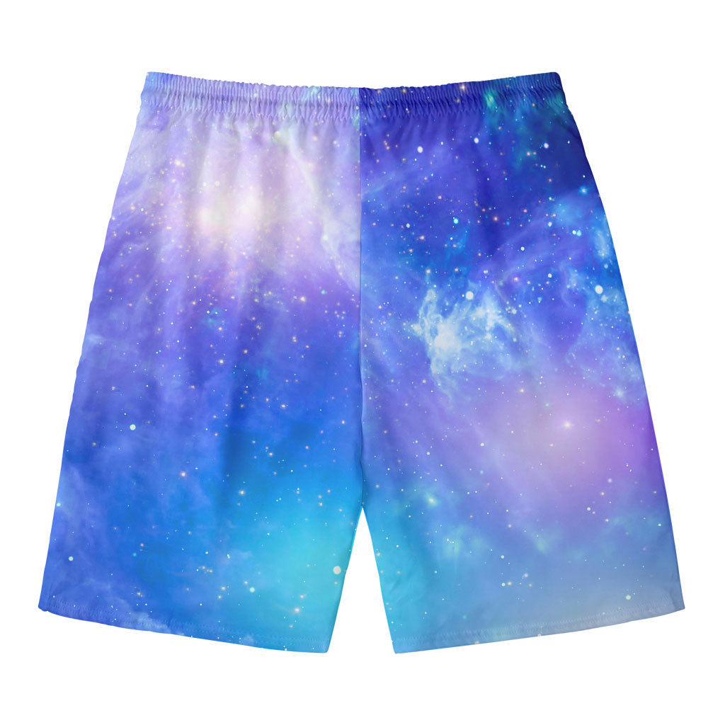 Blue Light Nebula Galaxy Space Print Men's Swim Trunks