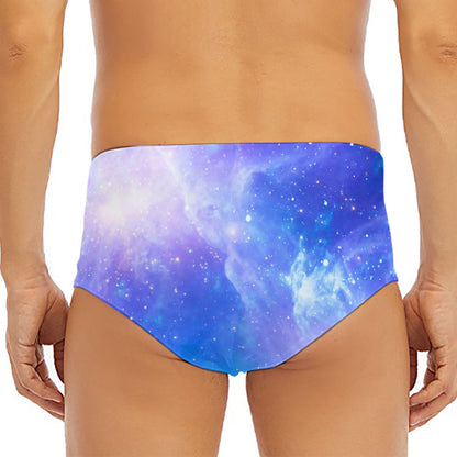 Blue Light Nebula Galaxy Space Print Men's Triangle Swim Briefs