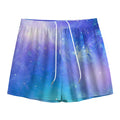 Blue Light Nebula Galaxy Space Print Mesh Shorts