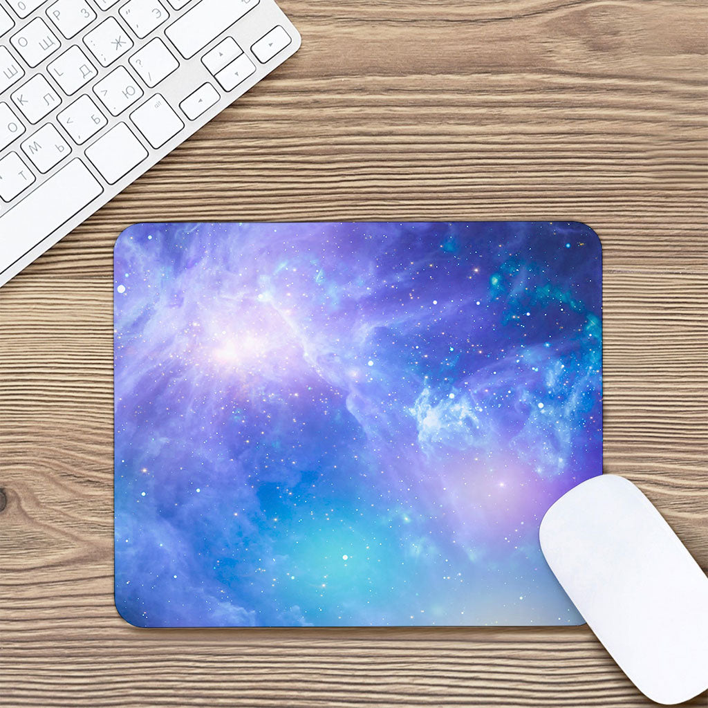 Blue Light Nebula Galaxy Space Print Mouse Pad