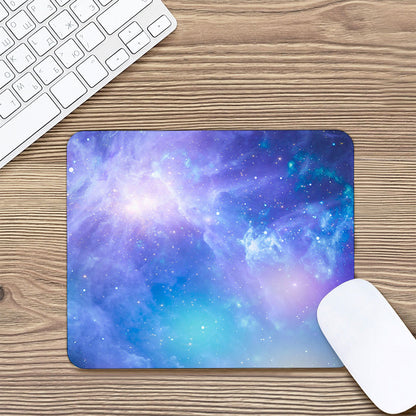 Blue Light Nebula Galaxy Space Print Mouse Pad