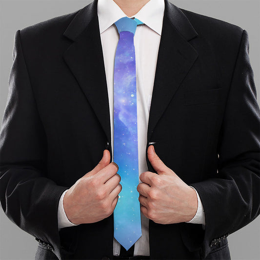 Blue Light Nebula Galaxy Space Print Necktie