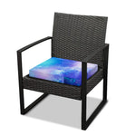 Blue Light Nebula Galaxy Space Print Outdoor Seat Cushion Cover