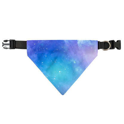 Blue Light Nebula Galaxy Space Print Over The Collar Dog Bandana