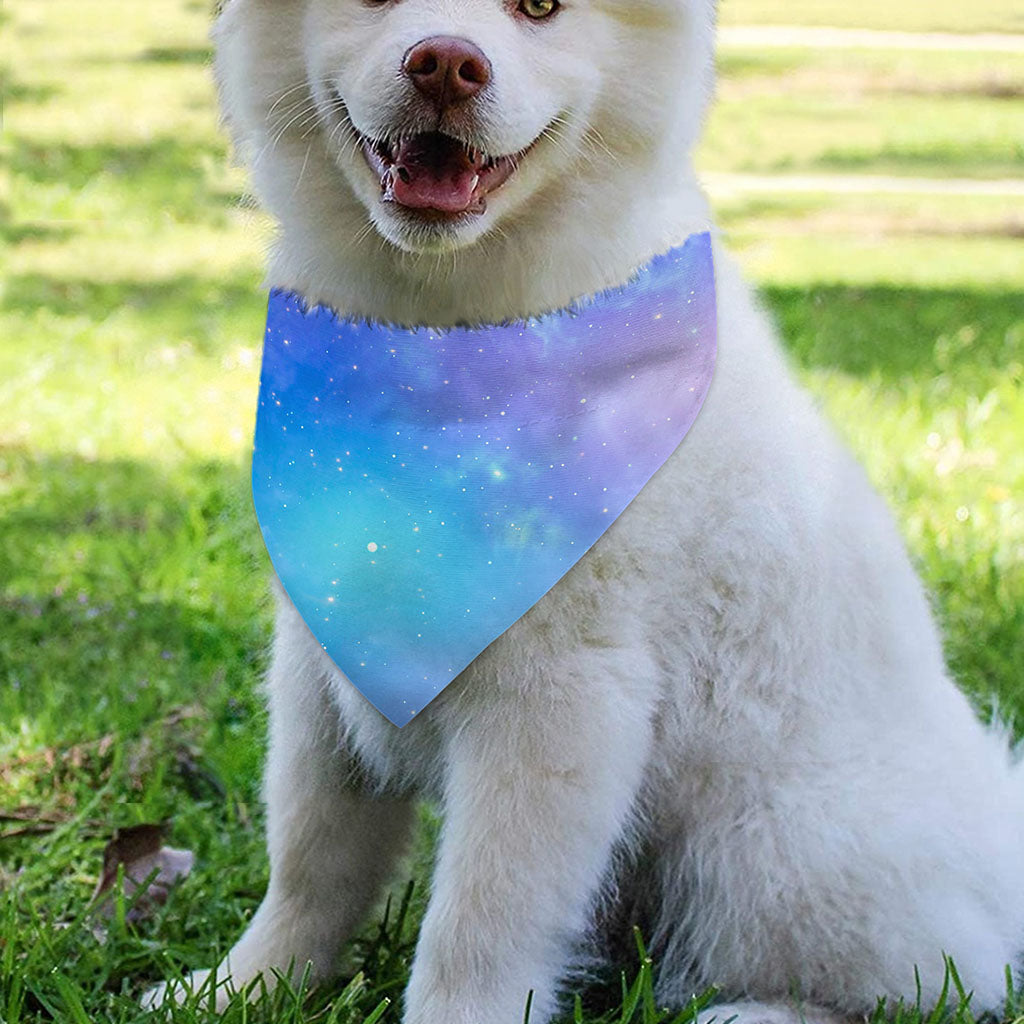 Blue Light Nebula Galaxy Space Print Over The Collar Dog Bandana