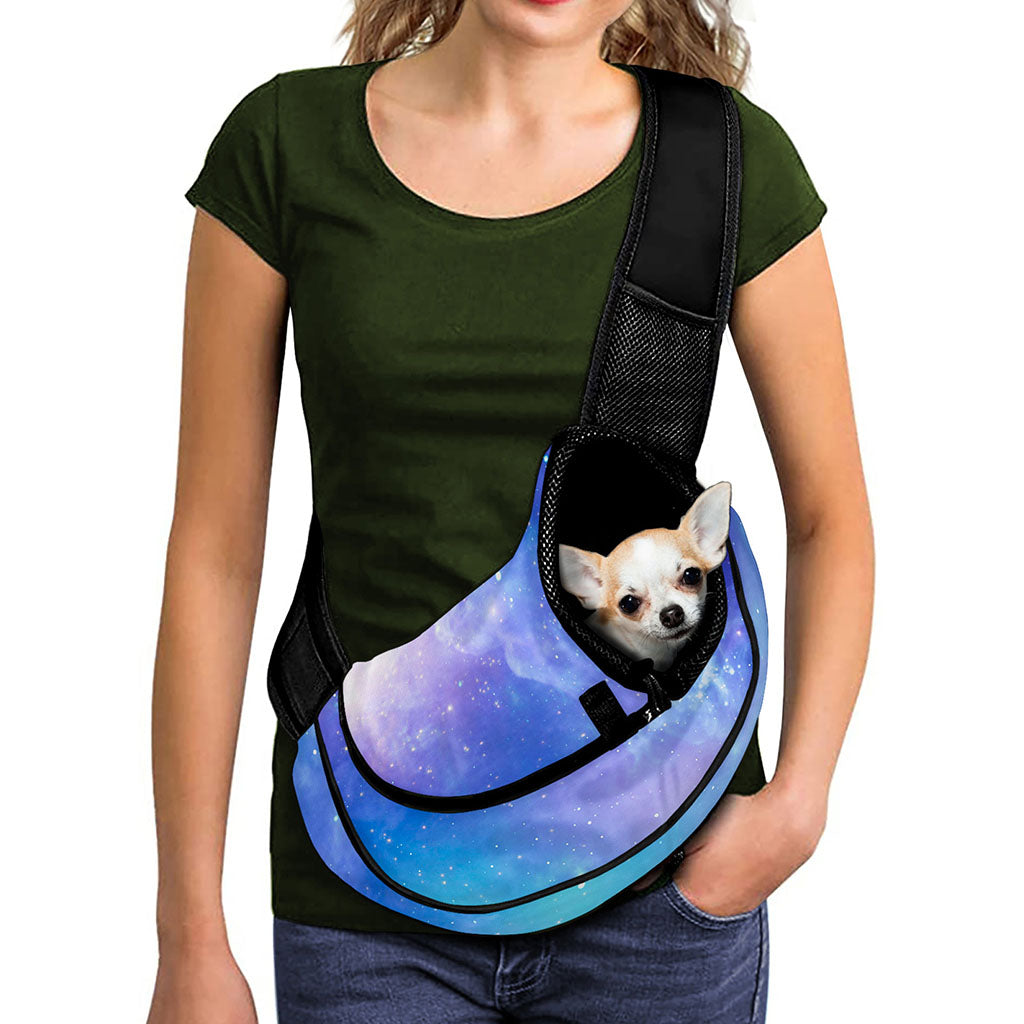 Blue Light Nebula Galaxy Space Print Pet Sling Carrier