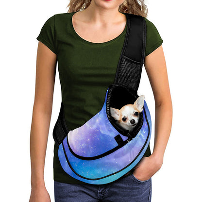 Blue Light Nebula Galaxy Space Print Pet Sling Carrier