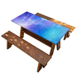 Blue Light Nebula Galaxy Space Print Picnic Table Cover