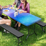 Blue Light Nebula Galaxy Space Print Picnic Table Cover