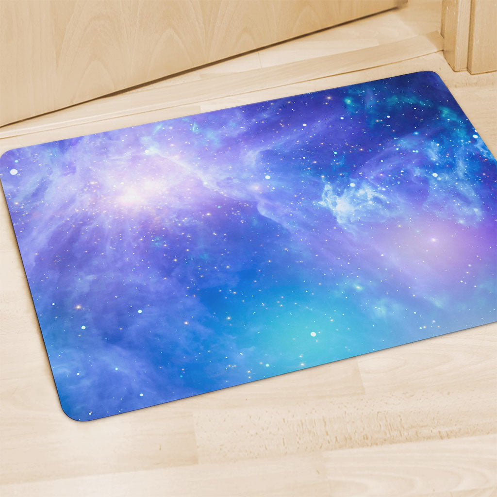 Blue Light Nebula Galaxy Space Print Polyester Doormat