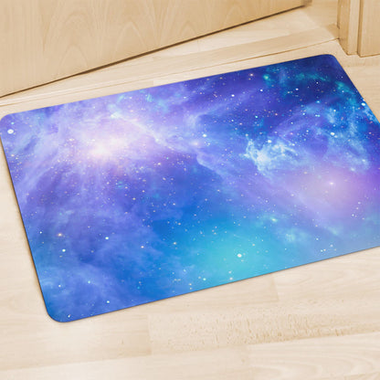 Blue Light Nebula Galaxy Space Print Polyester Doormat