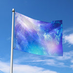 Blue Light Nebula Galaxy Space Print Polyester Flag