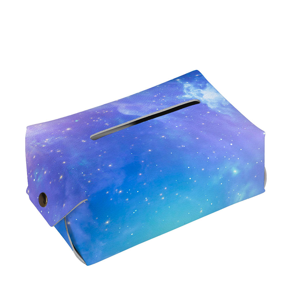 Blue Light Nebula Galaxy Space Print Rectangle Tissue Box Cover