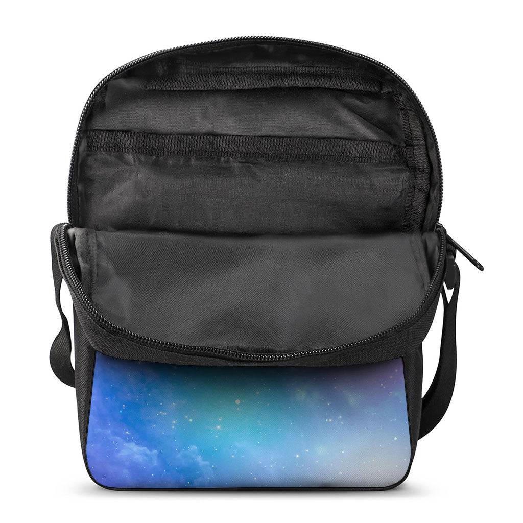 Blue Light Nebula Galaxy Space Print Rectangular Crossbody Bag