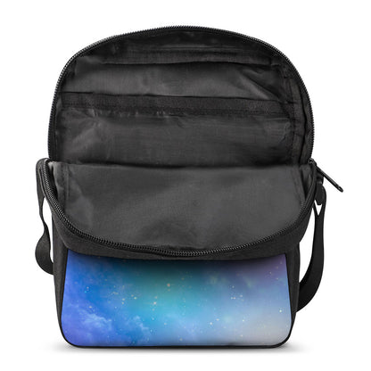Blue Light Nebula Galaxy Space Print Rectangular Crossbody Bag