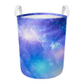 Blue Light Nebula Galaxy Space Print Round Laundry Basket