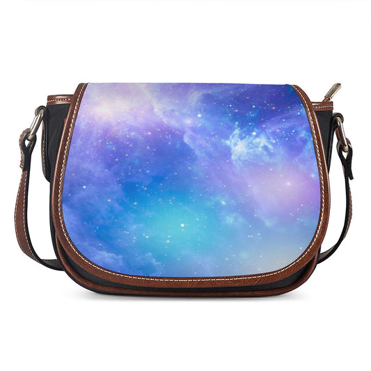 Blue Light Nebula Galaxy Space Print Saddle Bag