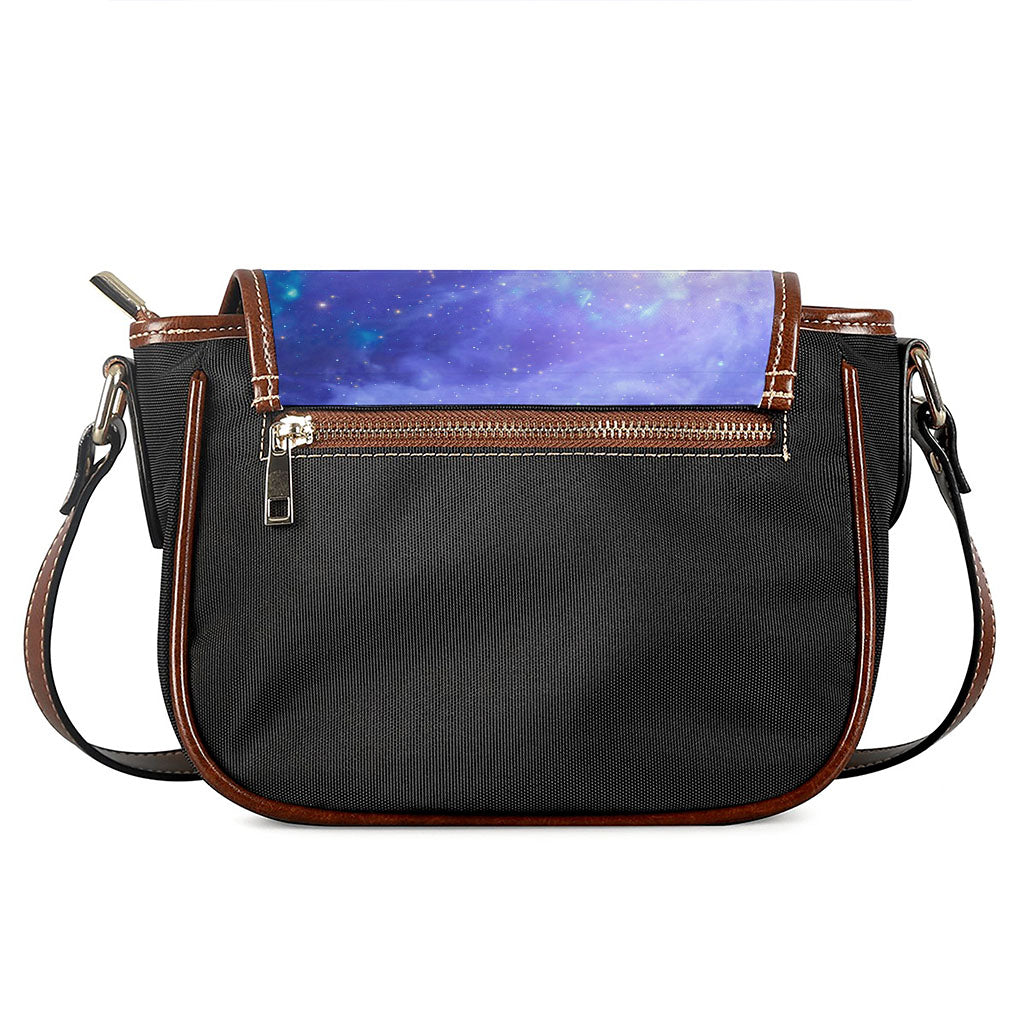 Blue Light Nebula Galaxy Space Print Saddle Bag