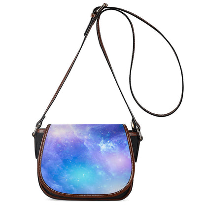 Blue Light Nebula Galaxy Space Print Saddle Bag