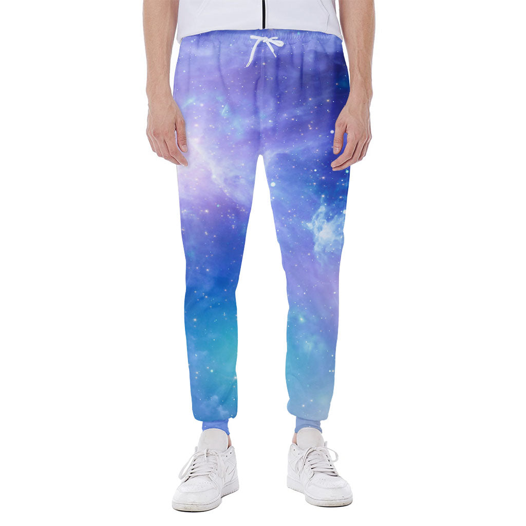 Blue Light Nebula Galaxy Space Print Scuba Joggers