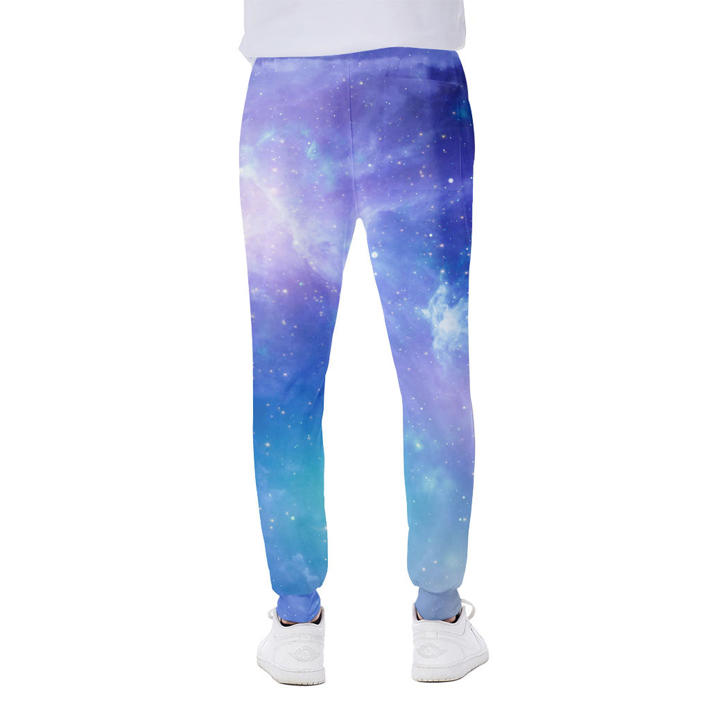 Blue Light Nebula Galaxy Space Print Scuba Joggers