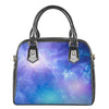 Blue Light Nebula Galaxy Space Print Shoulder Handbag