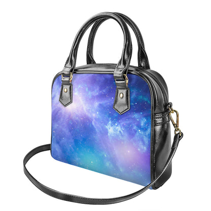 Blue Light Nebula Galaxy Space Print Shoulder Handbag