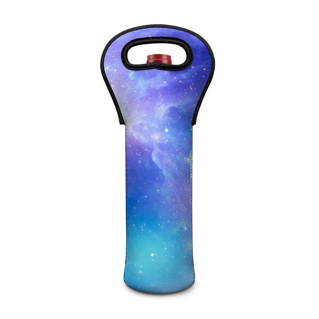 Blue Light Nebula Galaxy Space Print Single Neoprene Wine Tote