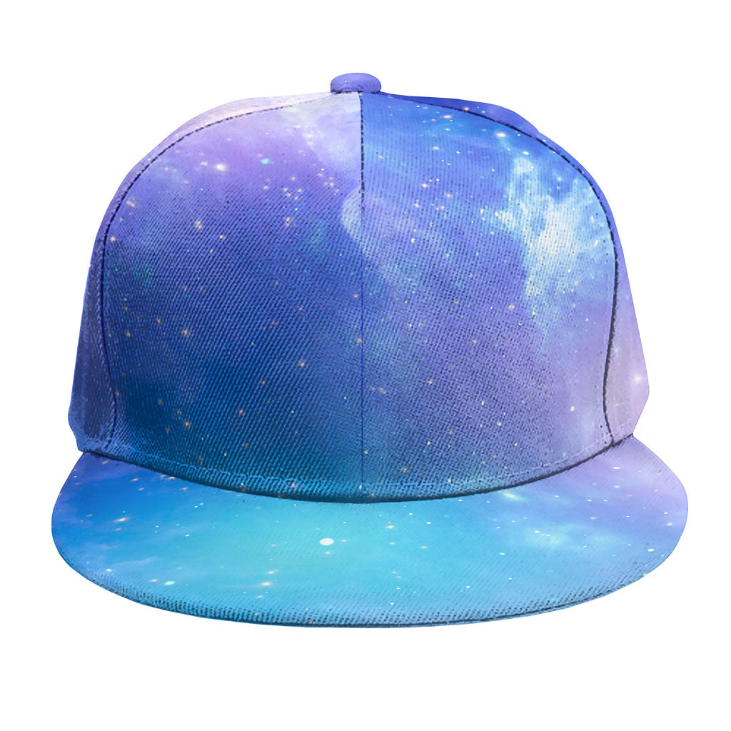 Blue Light Nebula Galaxy Space Print Snapback Cap