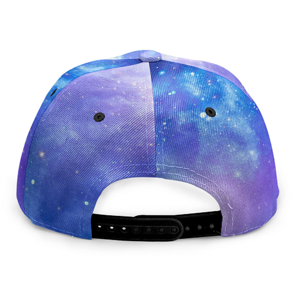 Blue Light Nebula Galaxy Space Print Snapback Cap